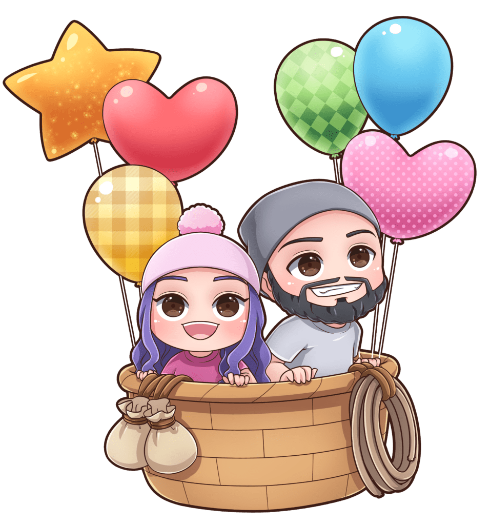 logo of 2 people in hot air balloon