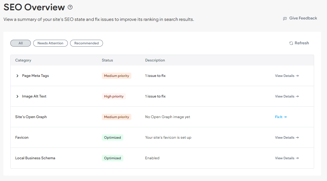 SEO AI Tools for Website Builder